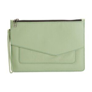 BOTKIER Large Leather Clutch With Wristlet Strap